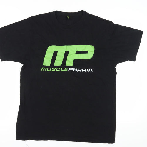 MusclePharm Men's Black Graphic T-Shirt, Size L