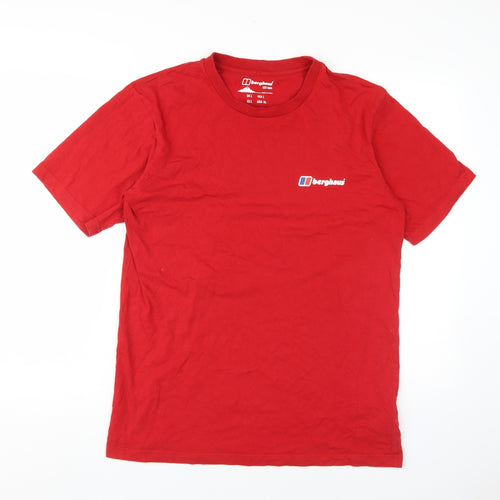 Berghaus Women Red Cotton T-Shirt Large Casual