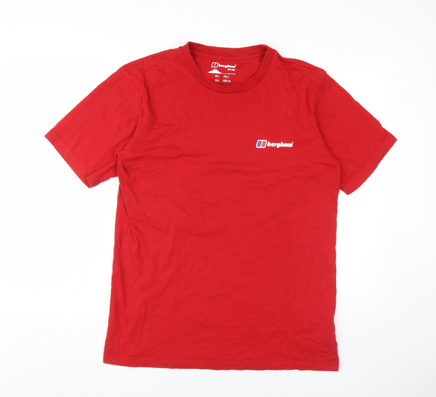 Berghaus Women Red Cotton T-Shirt Large Casual