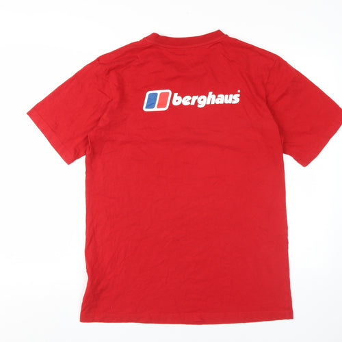 Berghaus Women Red Cotton T-Shirt Large Casual