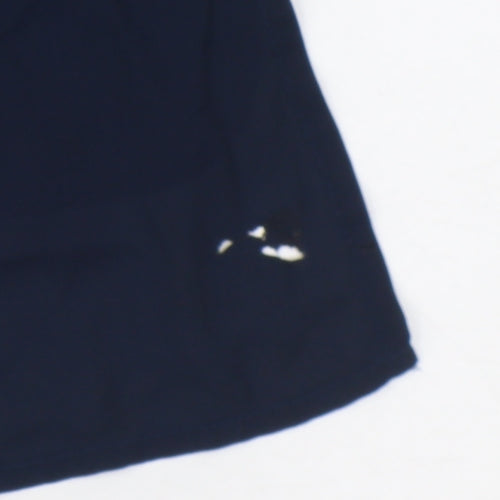 Saks Fifth Avenue Women's Blue V-Neck Button-Up Shirt M