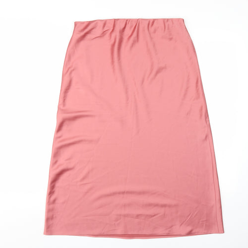 Warehouse Women's Long Pink Pencil Skirt, Size 14
