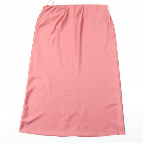 Warehouse Women's Long Pink Pencil Skirt, Size 14