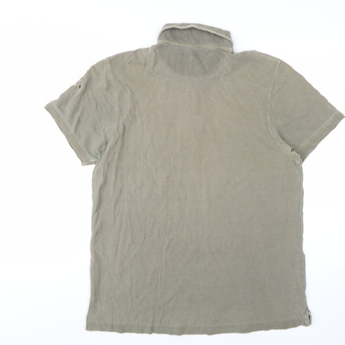 Red Herring Men's Beige Polo Shirt, Size M, Short Sleeve