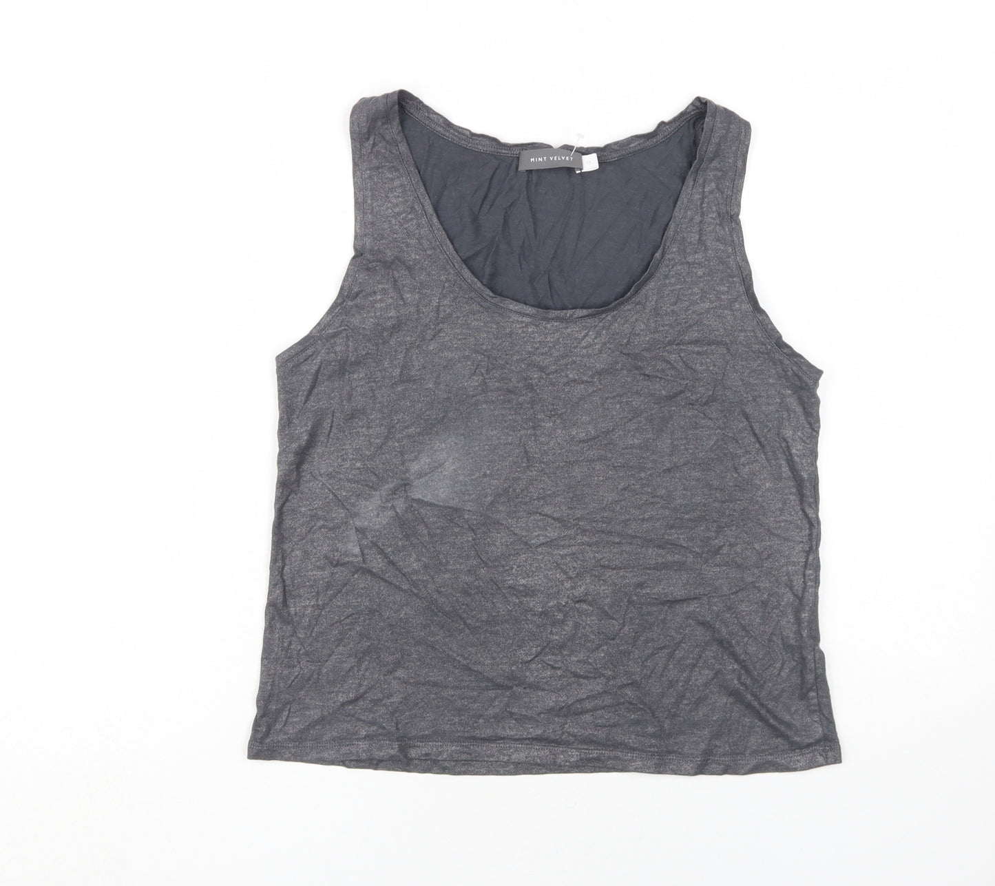 Mint Velvet Women's Grey Scoop Neck Tank Top Size 12