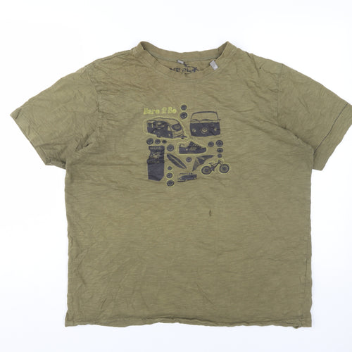 Dare2b Men's Green Graphic Print Cotton T-Shirt XL