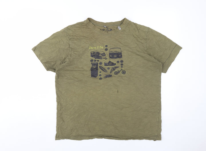 Dare2b Men's Green Graphic Print Cotton T-Shirt XL