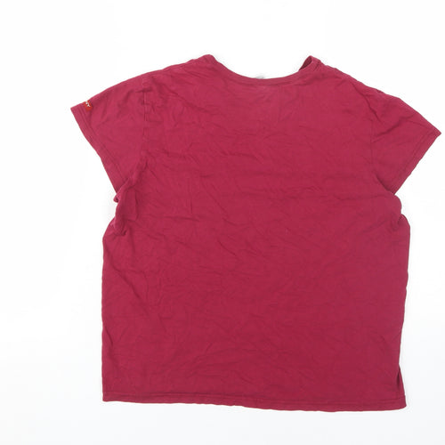 DKNY Women's Red V-Neck T-Shirt - Medium