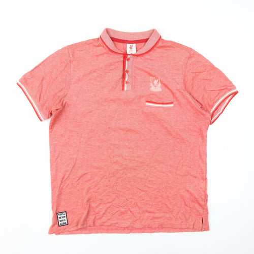 L.F.C Men's Red Medium Polo Shirt, Short Sleeve, Logo Accent