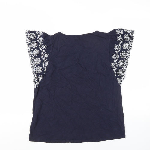 Marks and Spencer Women's Black Embroidered T-Shirt Size 14