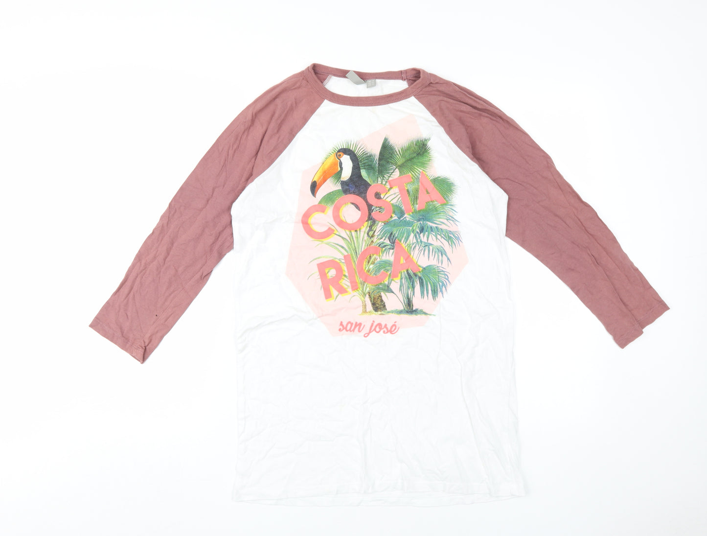 ASOS Women's Multicoloured Travel Ringer T-Shirt Size 8