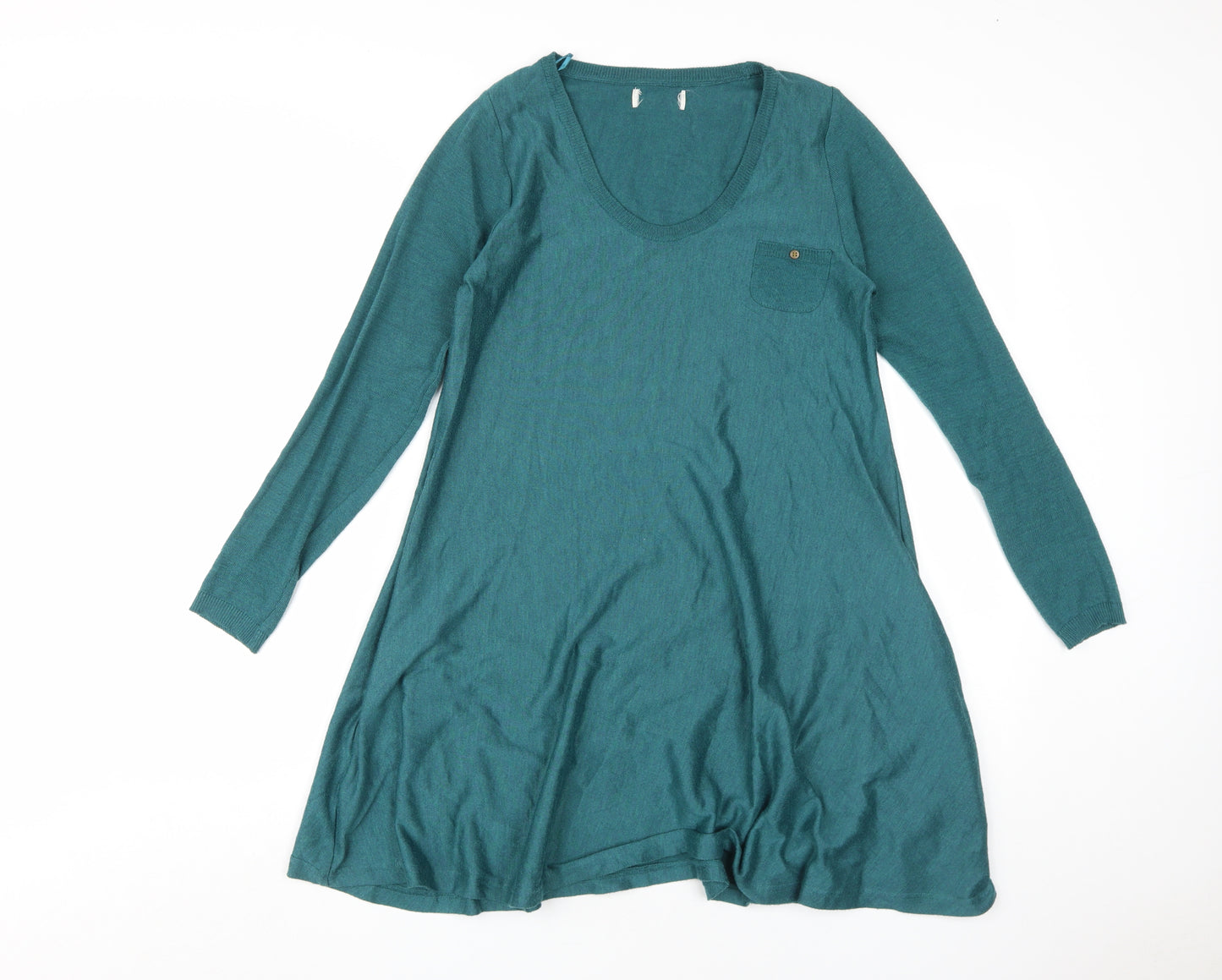Next Women's Green Size 8 Long Sleeve Knit Dress