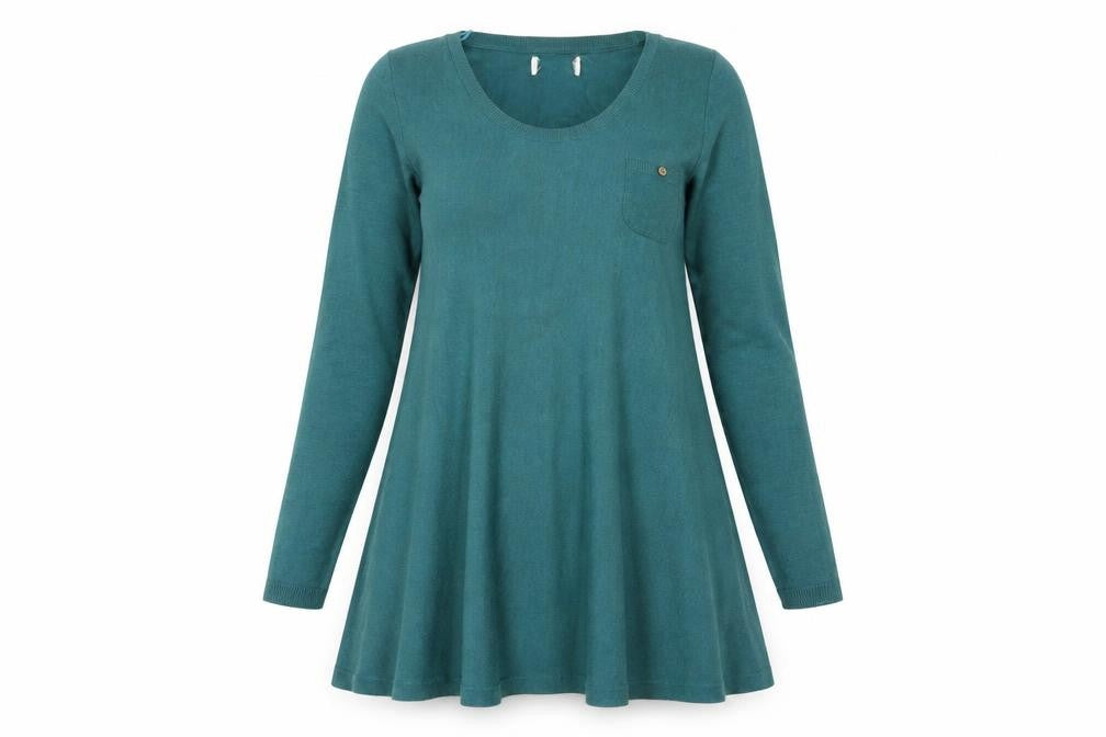 Front view of Next Women's Green, size 8, Long Sleeve Knit Dress
