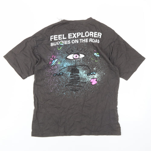 Zara Boys Black Graphic Print Cotton T-Shirt Casual Style 10 Years