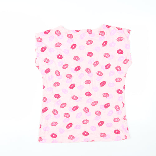 M&Co Women's Pink Lips Print T-Shirt Size 12
