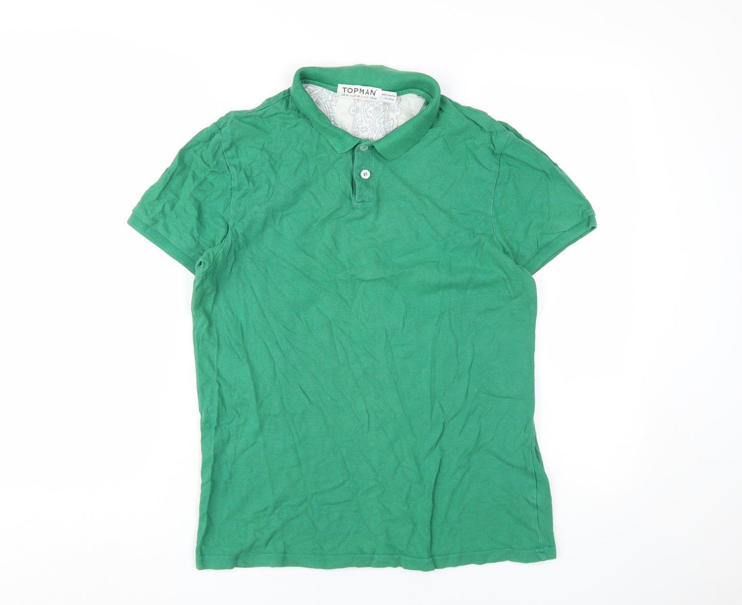 Topman Men's Green M Polo Shirt Regular Fit