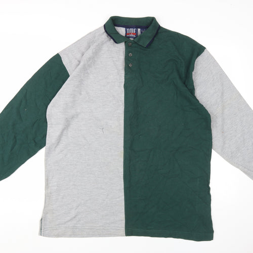 Time AM Men's Multicoloured Polo Shirt L Colourblock