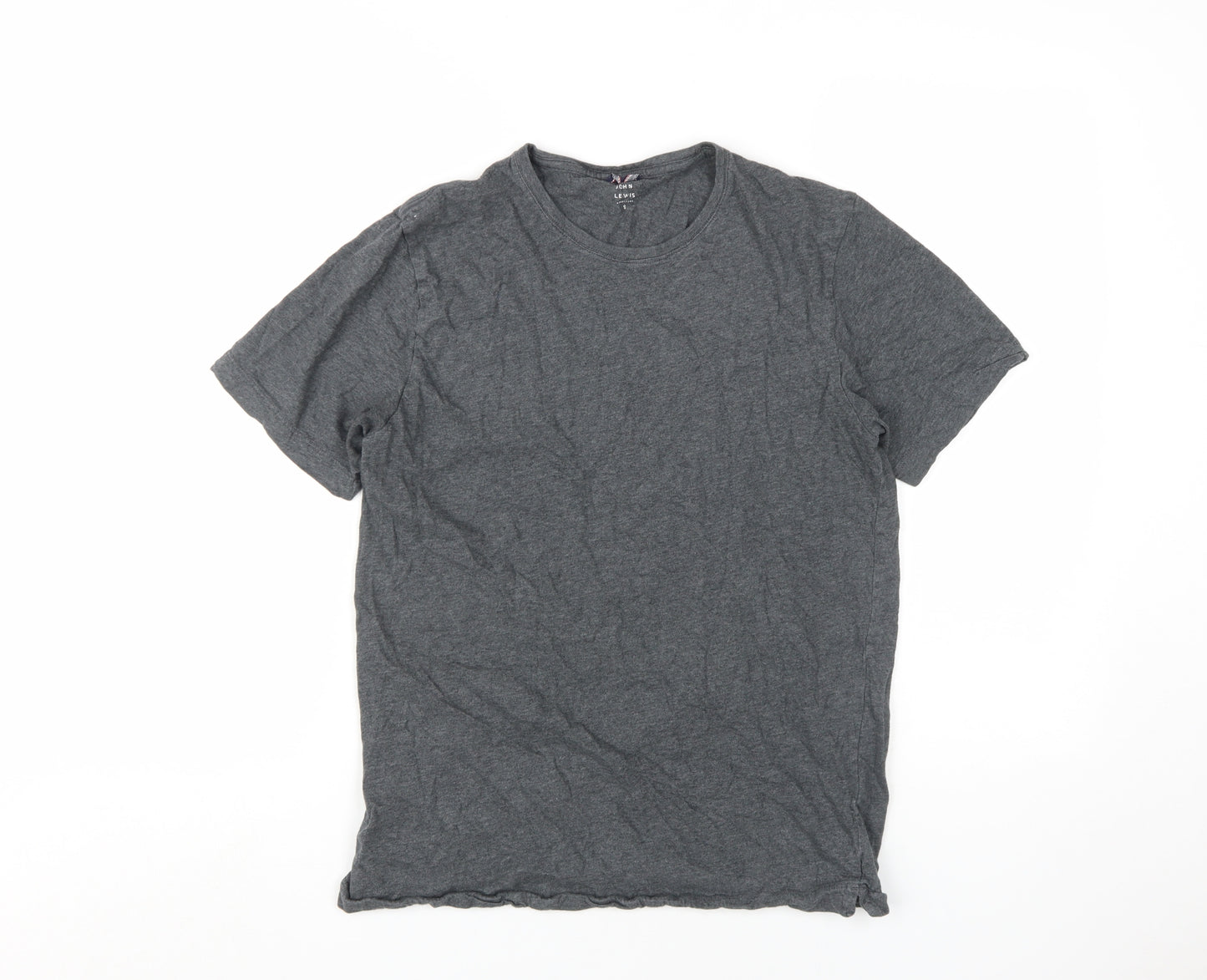 John Lewis Men's Grey Cotton T-Shirt - Size S