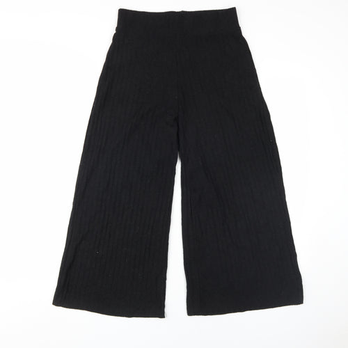 Stradivarius Women’s Black Wide-Leg Trousers S