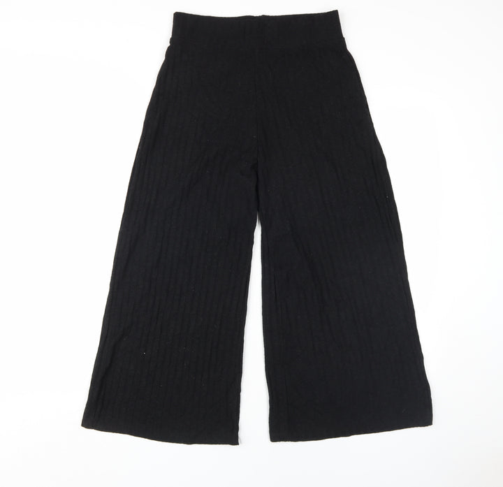 Stradivarius Women’s Black Wide-Leg Trousers S