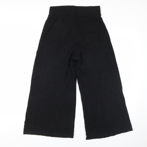 Stradivarius Women’s Black Wide-Leg Trousers S