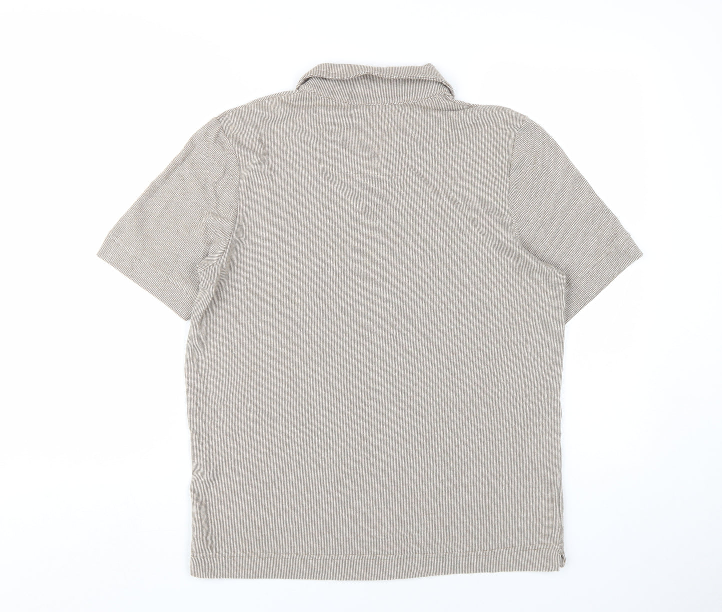 Next Men's Beige Polo Shirt Size S Regular Fit Short Sleeve