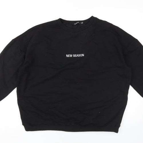 boohoo Women's Black Pullover Sweatshirt Size 10