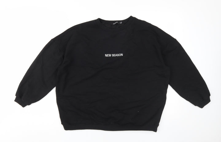 boohoo Women's Black Pullover Sweatshirt Size 10