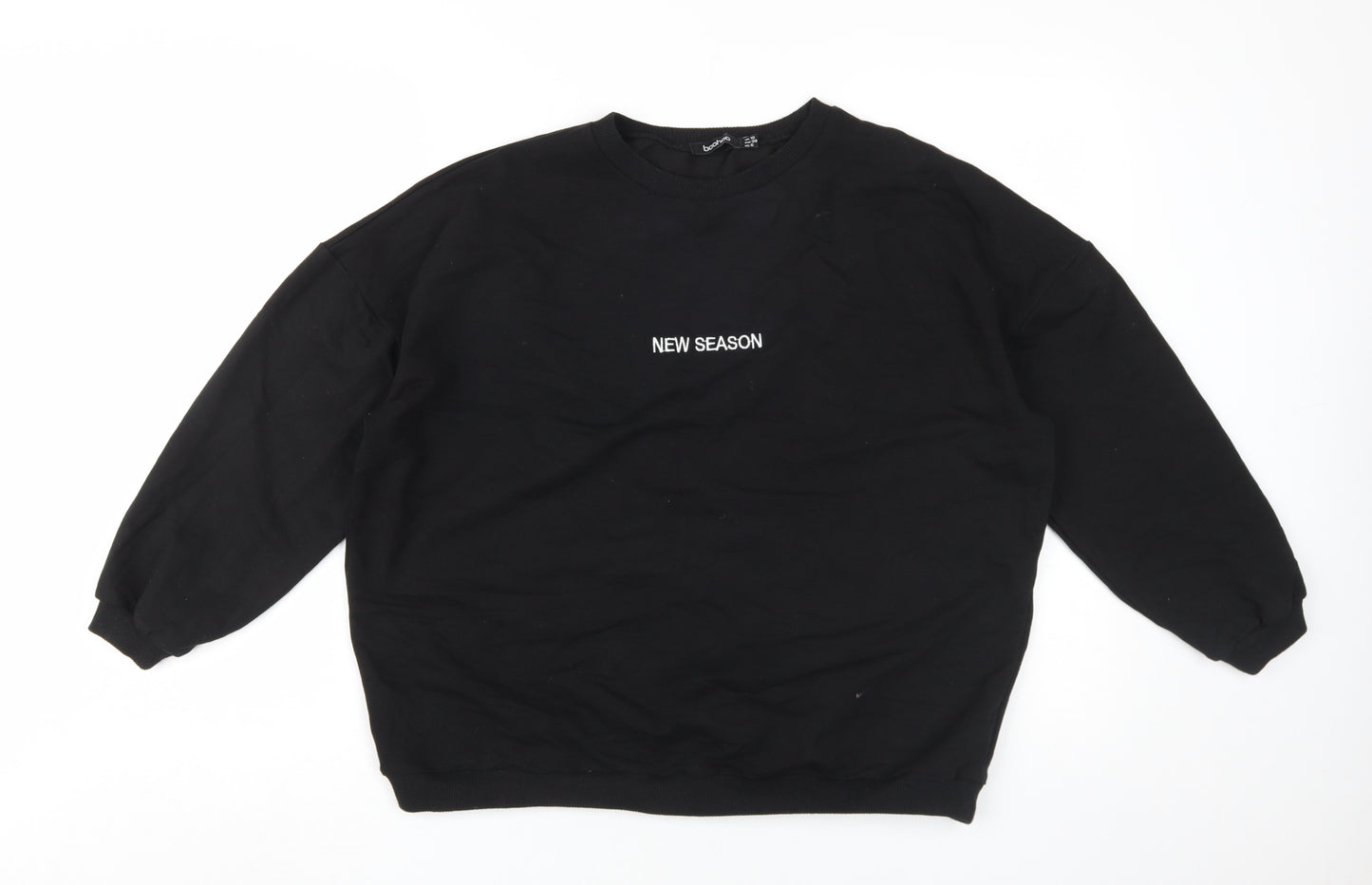 boohoo Women's Black Pullover Sweatshirt Size 10