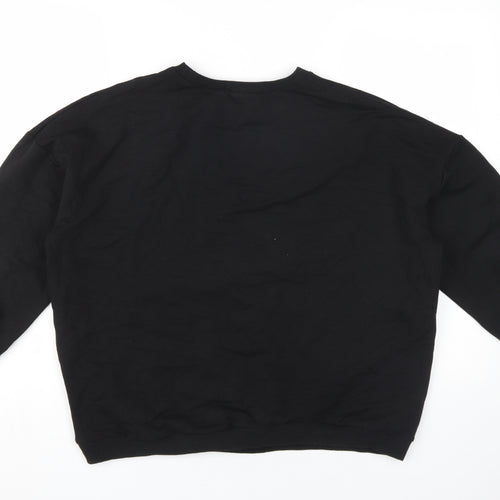 boohoo Women's Black Pullover Sweatshirt Size 10