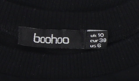 boohoo Women's Black Pullover Sweatshirt Size 10