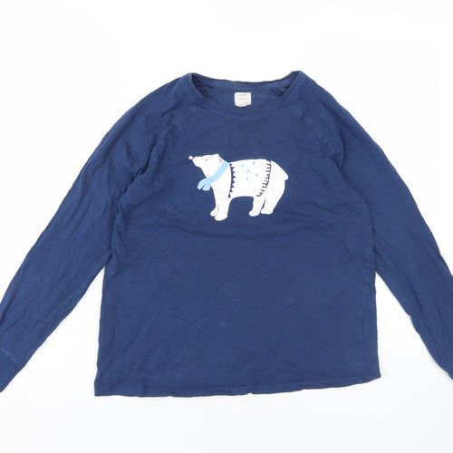 John Lewis Blue Pyjama Top, Size 8, Cotton, Animal Print
