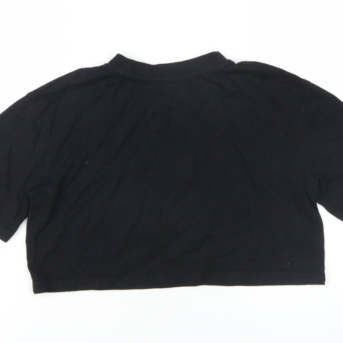 Zara Women's Black Cropped T-Shirt Size 10