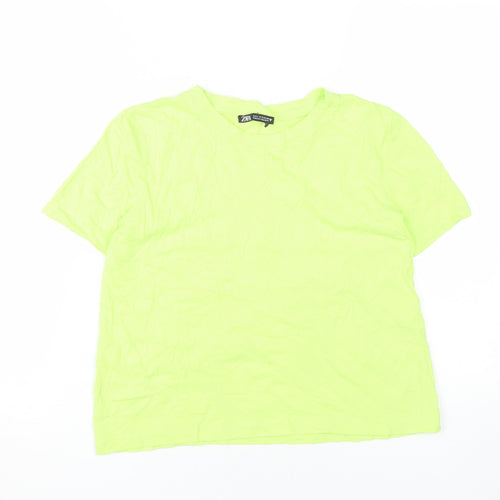 Zara Women’s Green Basic T-Shirt - Size S Casual