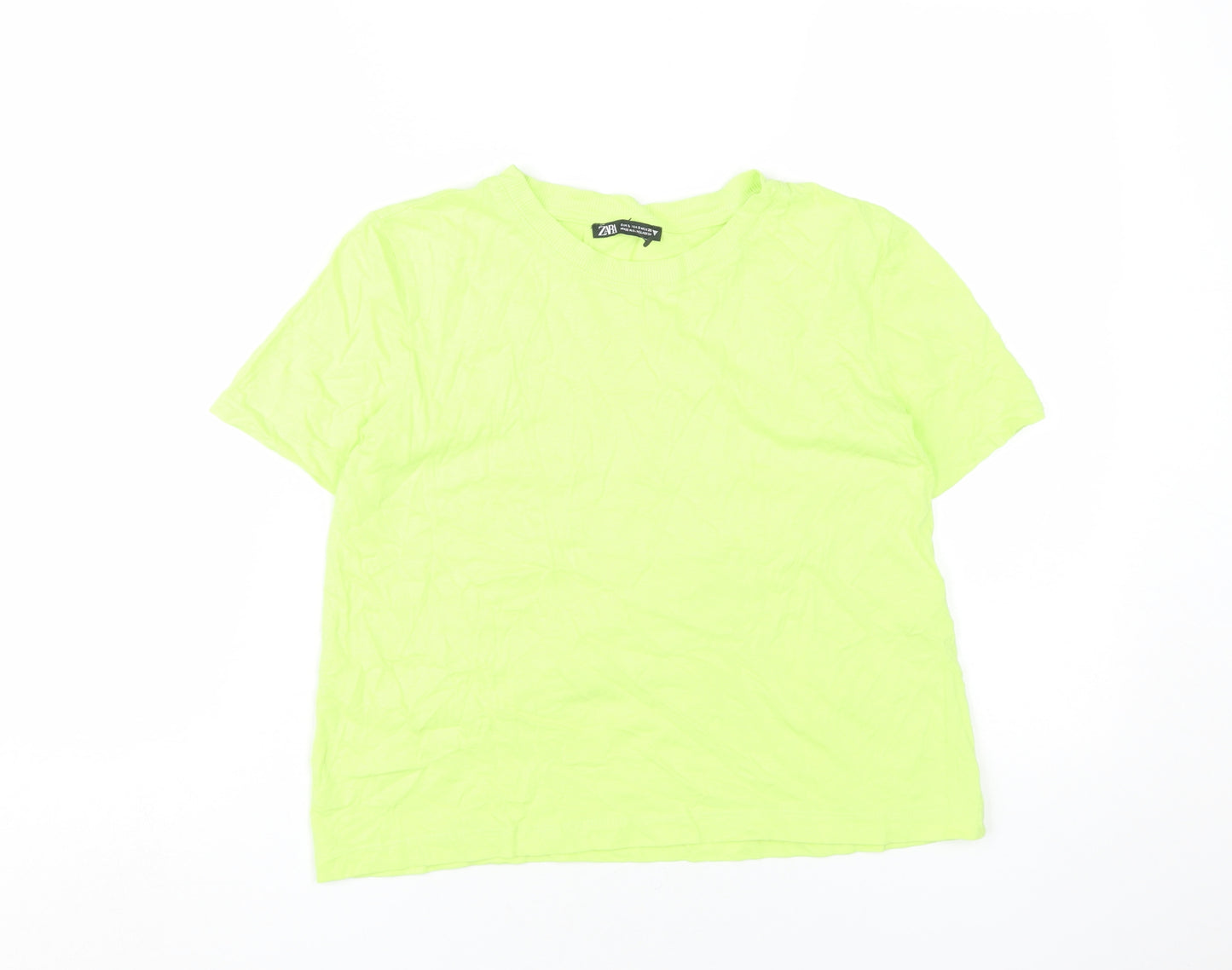 Zara Women’s Green Basic T-Shirt - Size S Casual