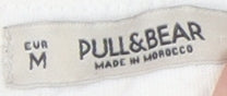 Pull&Bear Unisex White T-Shirt M Casual Crew Neck