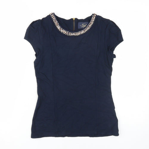 Next Women's Blue Beaded Blouse UK 8