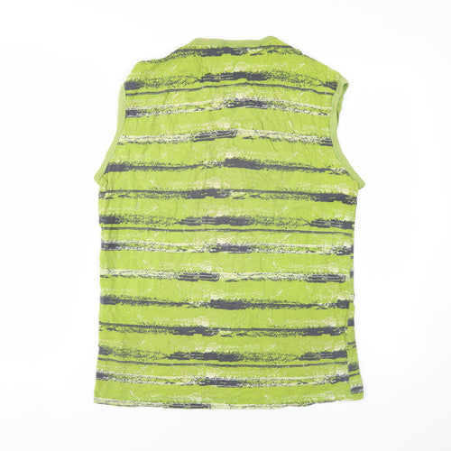 Best Blood Men's Green Sleeveless Striped T-Shirt L