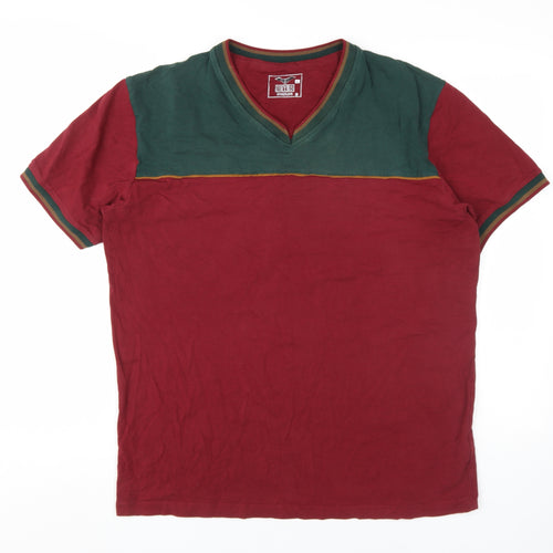 RYS Sportline Men's XL Red Colourblock T-Shirt