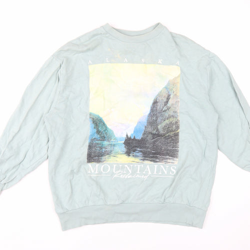 Reclaimed Vintage Blue Graphic Pullover Sweatshirt S