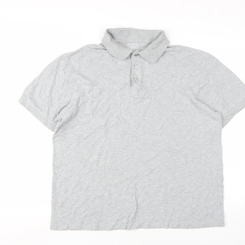 Easy Men's Grey Short Sleeve Polo Shirt - L