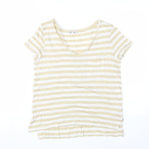 Next Women's Beige Stripe T-Shirt UK 12, Summer Style