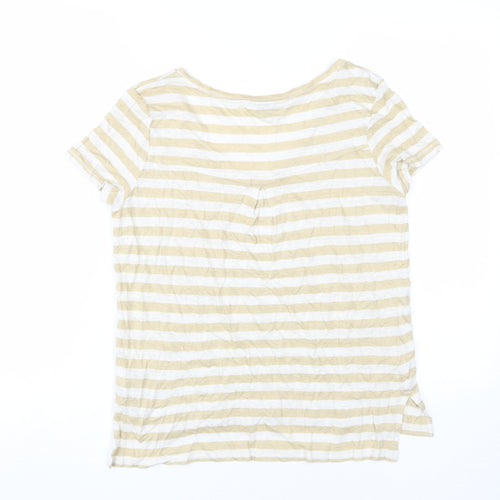 Next Women's Beige Stripe T-Shirt UK 12, Summer Style