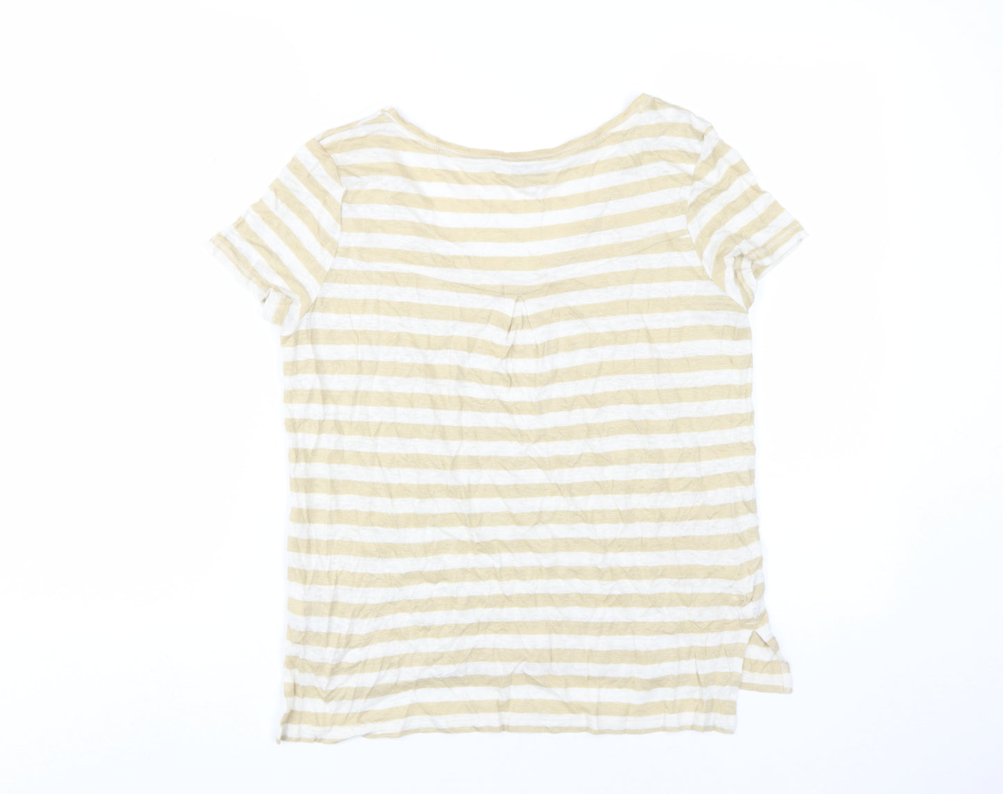 Next Women's Beige Stripe T-Shirt UK 12, Summer Style