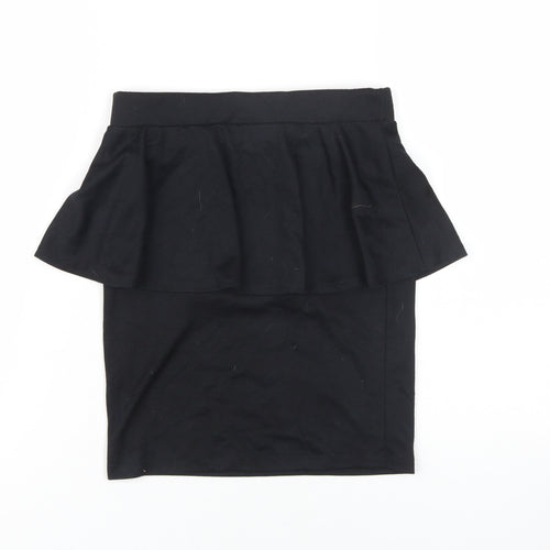 Bershka Women's Black Peplum Skirt Size M
