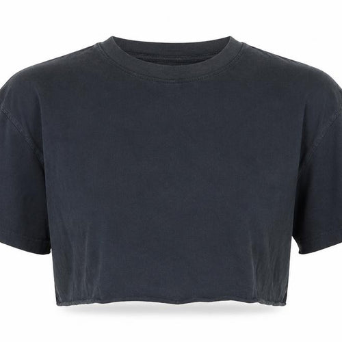 Topshop Women’s Black Cropped T-Shirt, Size 8