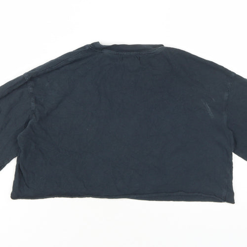 Topshop Women’s Black Cropped T-Shirt, Size 8