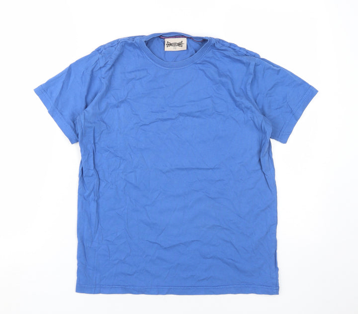 BINI Boys Blue Cotton Basic T-Shirt, Regular Fit, Size 12 Years