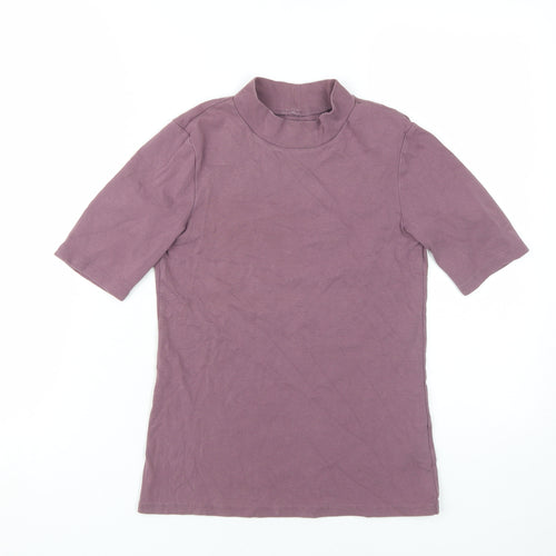 Uniqlo Women's Mock Neck Purple T-Shirt, Size M, Casual