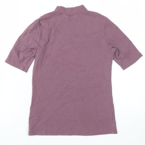 Uniqlo Women's Mock Neck Purple T-Shirt, Size M, Casual